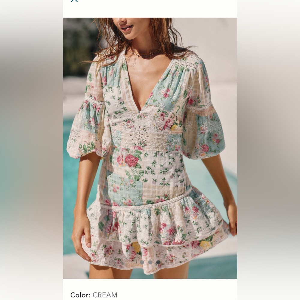 Anthropologie Barok Paris Ruffled V-Neck Mini Dress - Picture 2 of 4